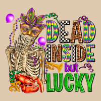 Mardi Gras Dead Inside But Lucky  With Skeleton Heavyweight Sweatshirt | Teevron