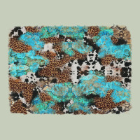 Western Cowhide And Leopard With Turquoise Background Long Sleeve Tee | Teevron