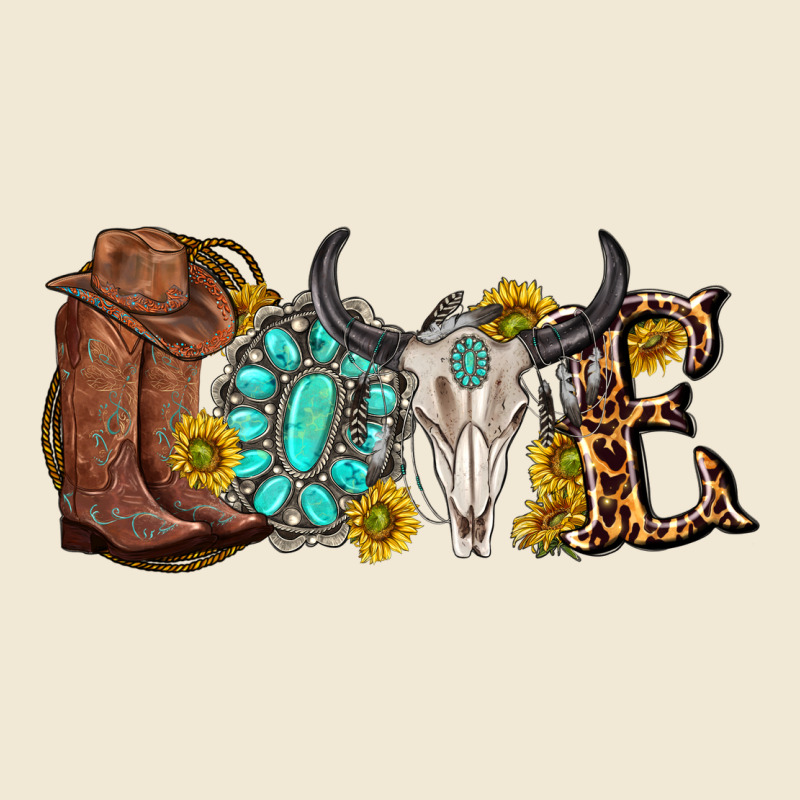Western Love Bull Skull With Gemstone And Sunflowe Premium Tee by texasbilliewilder | Teevron