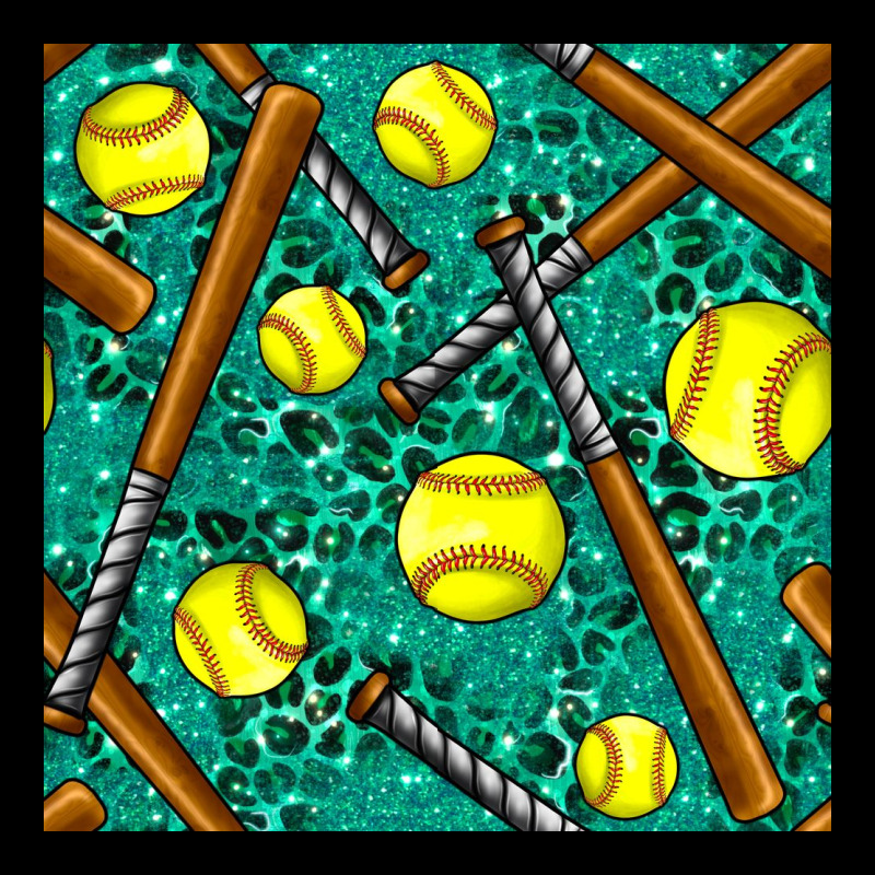 Softball Bat With Leopard And Glitter Seamless Pattern Premium Sweatshirt by BundleAndBundleShop | Teevron
