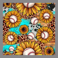 Baseball Leopard Turquoise Sunflower Seamless Pattern Vintage Tee | Teevron