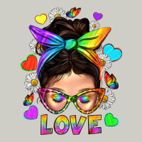 Lgbtq+ Messy Bun Mum Love With Hearts Heavyweight Hoodie | Teevron