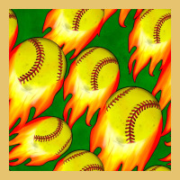 Softball Fire Ball Seamless Pattern Premium Sweatshirt | Teevron