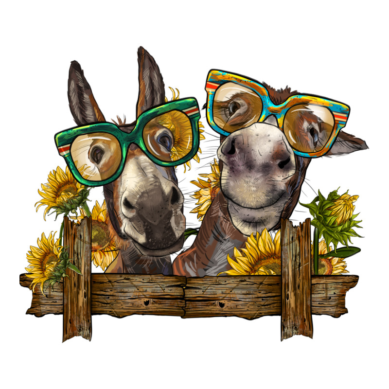 2 Donkeys With Sunflowers Premium Tee by BarkalooDesign | Teevron