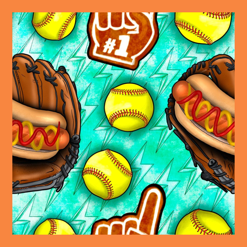 Softball Glove And Hotdog Seamless Pattern Premium Sweatshirt by BundleAndBundleShop | Teevron