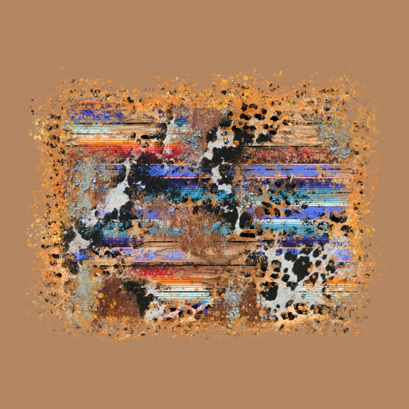 Aztec Leopard Cowhide Wood Western Background Long Sleeve Tee by AdoDesignShop | Teevron