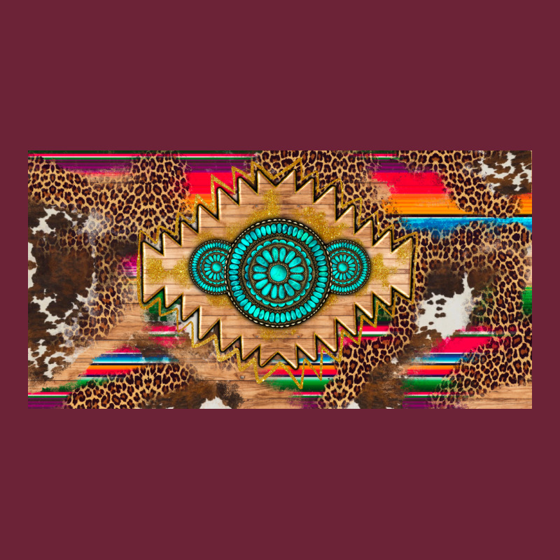 Western Gemstone And Leopard With Serape Licanse Plate Long Sleeve Tee by Artiststas | Teevron
