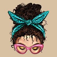 Messy Curly Bun Mom With Leopard Bandana Heavyweight Hoodie | Teevron