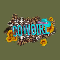 Western Cowgirl And Sunflower With Hat And Cowhide Leopard Long Sleeve Tee | Teevron