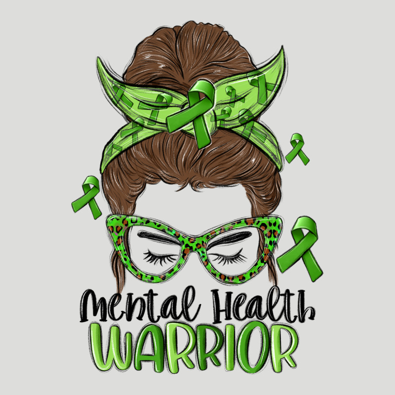 Messy Bun Mental Health Warrior Zipper Hoodie by MaliasSmallBusiness | Teevron