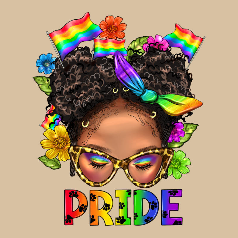 Lgbtq+ Messy Bun Mom Pride With Flower Heavyweight Hoodie by BundleAndBundleShop | Teevron