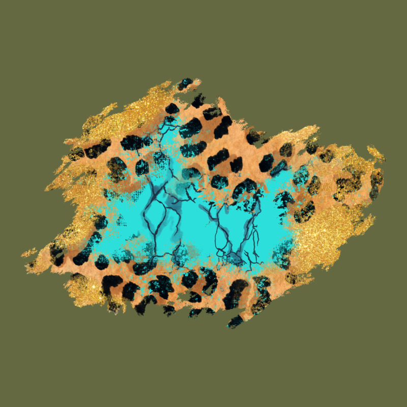 Glitter Leopard Turquoise Patch Long Sleeve Tee by AdoDesignShop | Teevron