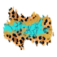 glitter leopard turquoise patch | Teevron