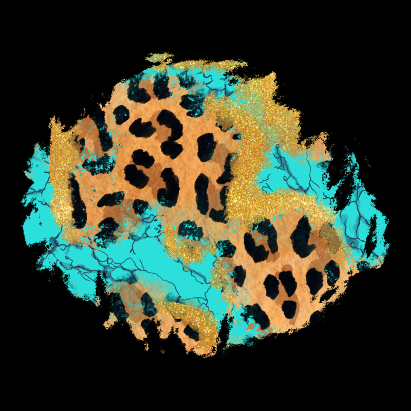 Glitter Leopard Turquoise Patch Long Sleeve Tee by AdoDesignShop | Teevron