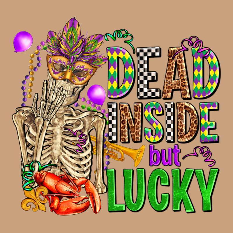 Mardi Gras Dead Inside But Lucky  With Skeleton Vintage Tee by AdoDesignShop | Teevron