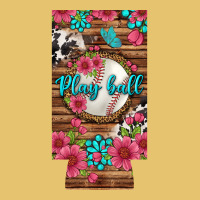 Play Ball Baseball With Pink Flowers 12 Oz Slim Can Cooler Premium Sweatshirt | Teevron