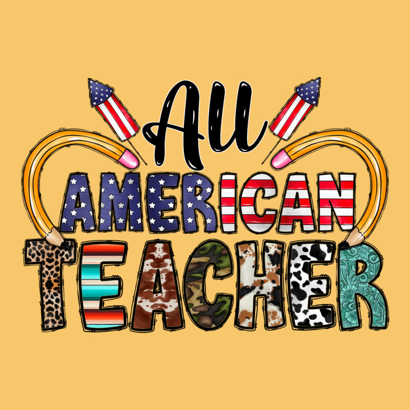 All American Teacher Vintage Hoodie by CowhideDigitalArt | Teevron