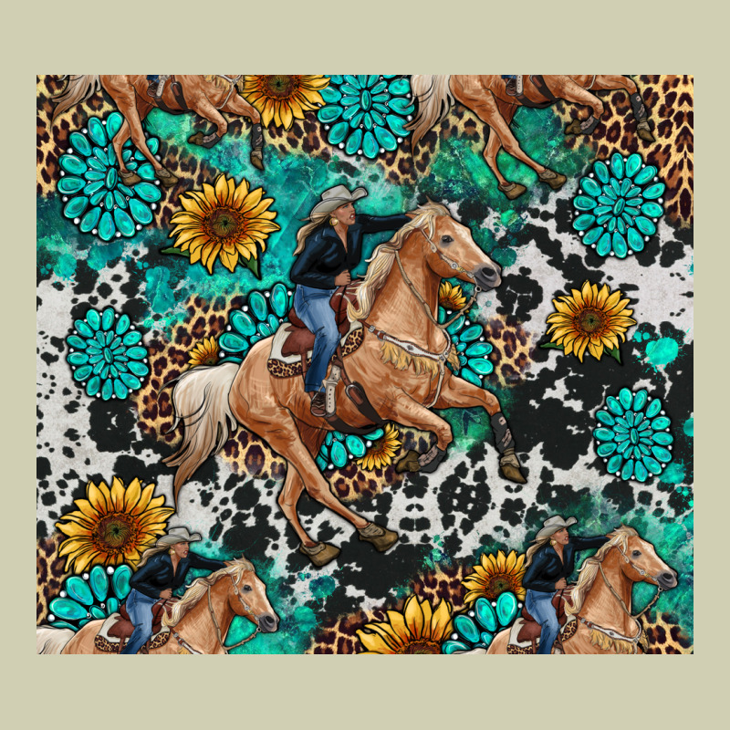 Cowgirl Sunflower Turquoise Heavy Core Tee by RanaPortraitStore | Teevron