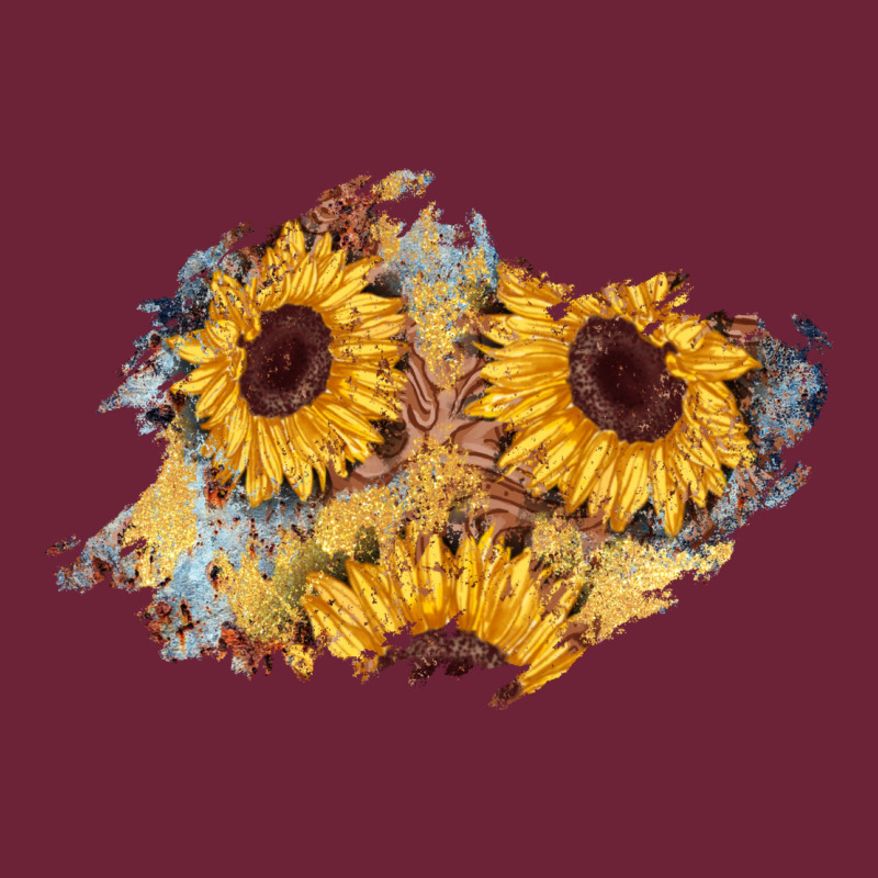 Sunflower Glitter Leather Patch Long Sleeve Tee by AdoDesignShop | Teevron