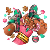 Pink Christmas Black Girl Sneakers Premium Tee | Teevron