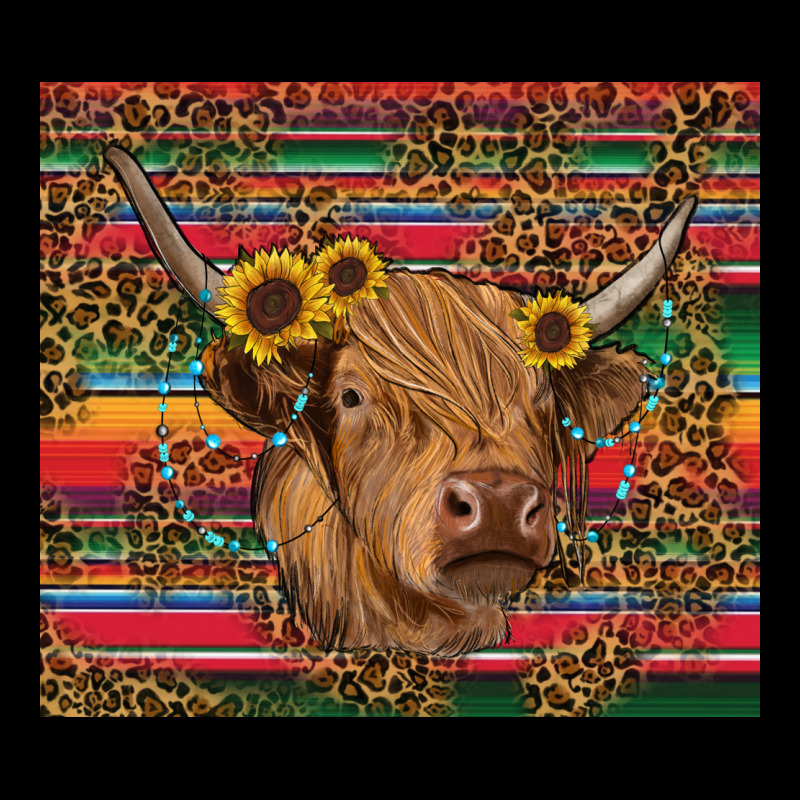 Serape Leopard Turquoise Sunflowers Cow Heavy Core Tee by RanaPortraitStore | Teevron