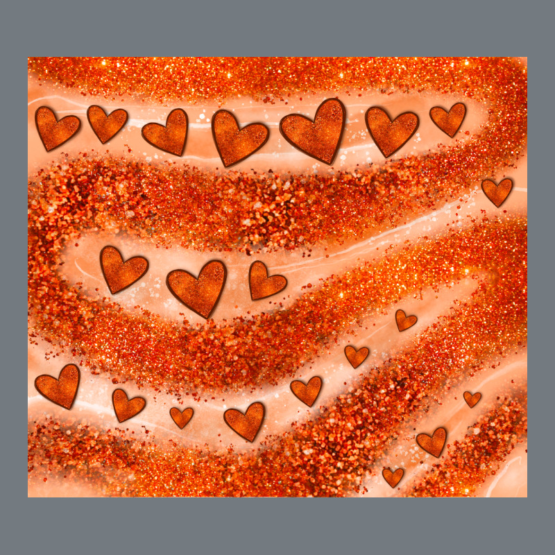 Orange Glitter Heart Heavyweight Sweatshirt by JahusDesignShop | Teevron