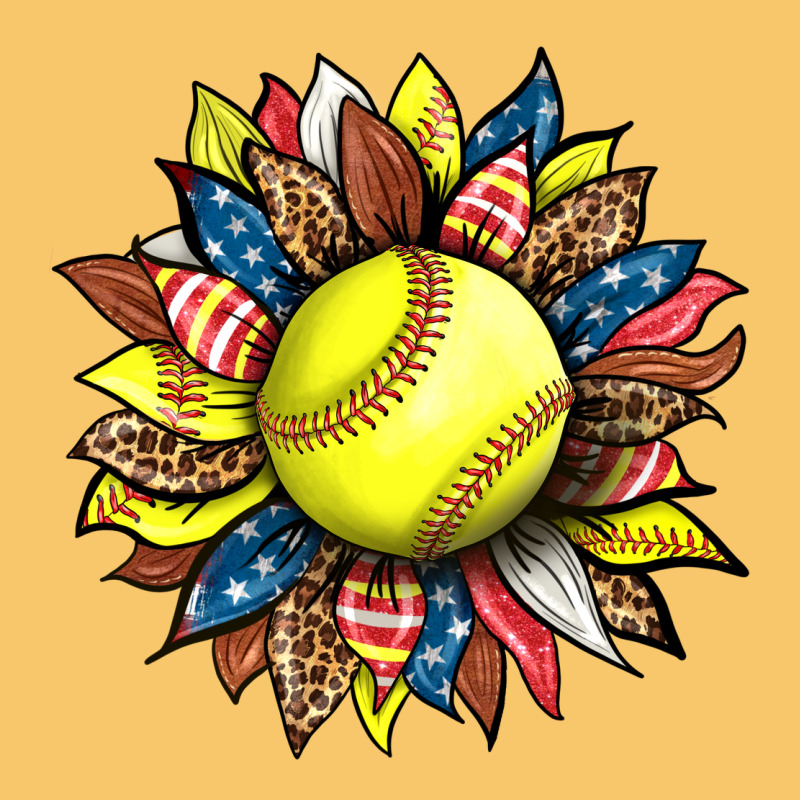 Softball Sunflower Vintage Hoodie by HRA Design Shop | Teevron