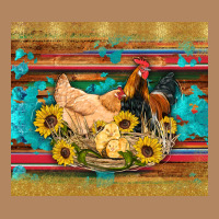 Western Coop Animals Farm Chicken Chick Rooster Sunflowers Wooden Sera Long Sleeve Tee | Teevron
