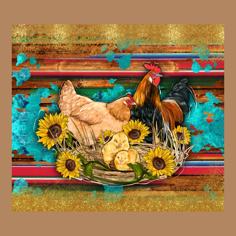 Western Coop Animals Farm Chicken Chick Rooster Sunflowers Wooden Sera Long Sleeve Tee by Artiststas | Teevron