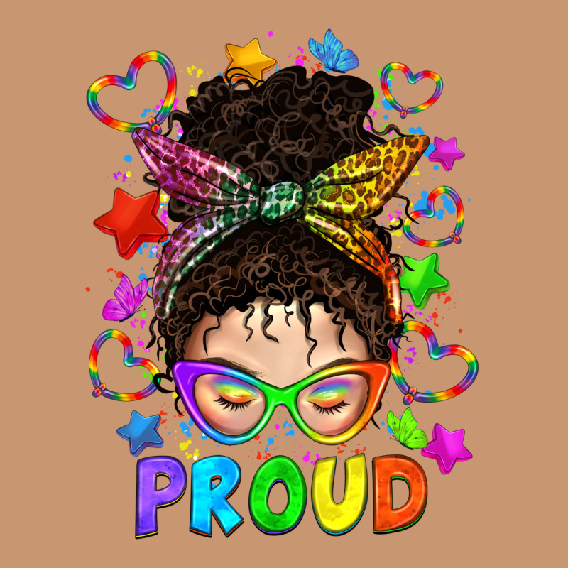 Lgbtq+ Messy Bun With Colorful Stars Heavyweight Hoodie by BundleAndBundleShop | Teevron