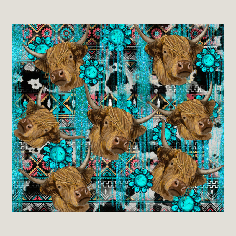 Western Aztec Highland Cow Heavy Core Tee by RanaPortraitStore | Teevron
