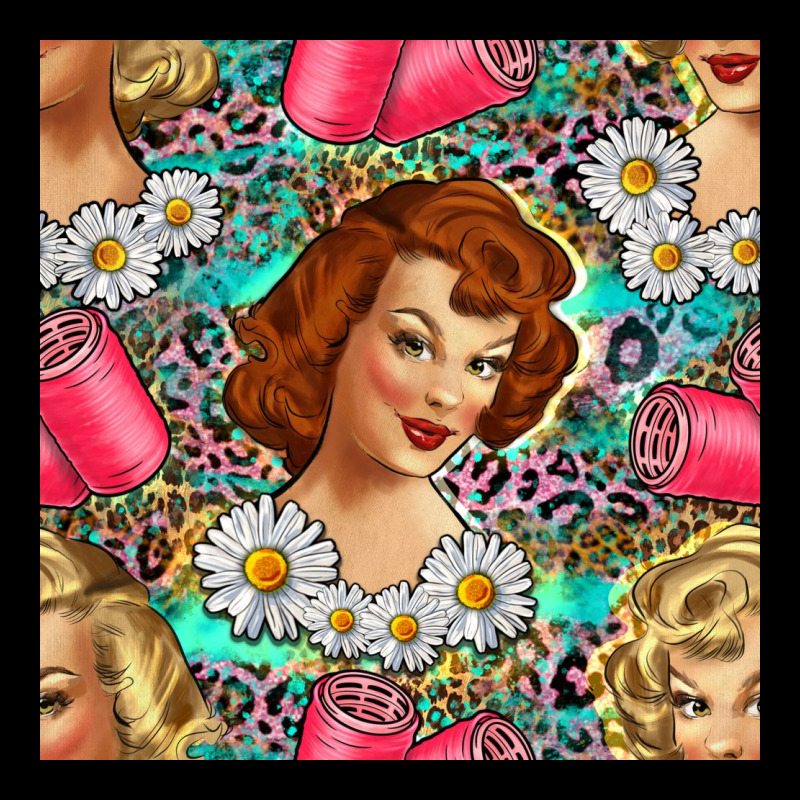 Hairdresser Western Girl And Hair Curler Seamless Pattern Bbs Premium Sweatshirt by BundleAndBundleShop | Teevron