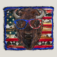 Bison With American Flag Heavy Core Tee | Teevron