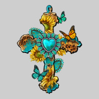 Western Cross With Gemstone And Sunflowers Premium Tee | Teevron