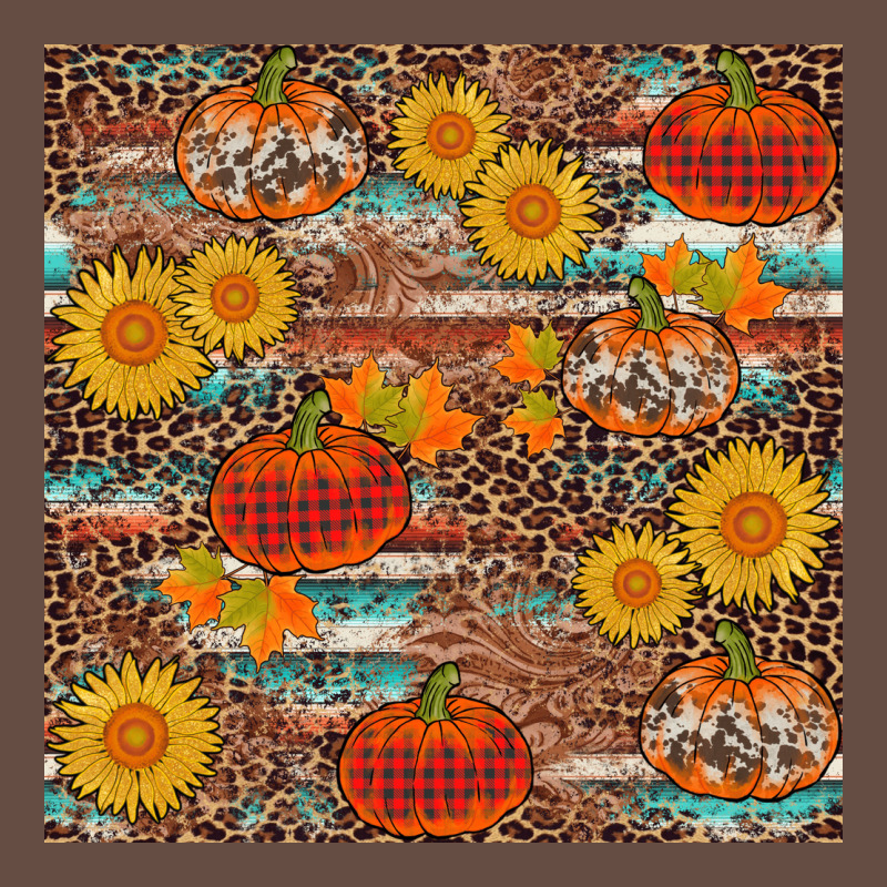 Pumpkin Plaid Sunflower Seamless Min Long Sleeve Tee by AdoDesignShop | Teevron