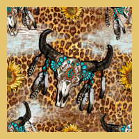 Western Bull Skull And Sunflowers With Leopard Seamless Pattern Premium Sweatshirt | Teevron