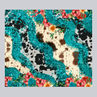 Turquoise Glitter Cowhide Heavyweight Sweatshirt | Teevron