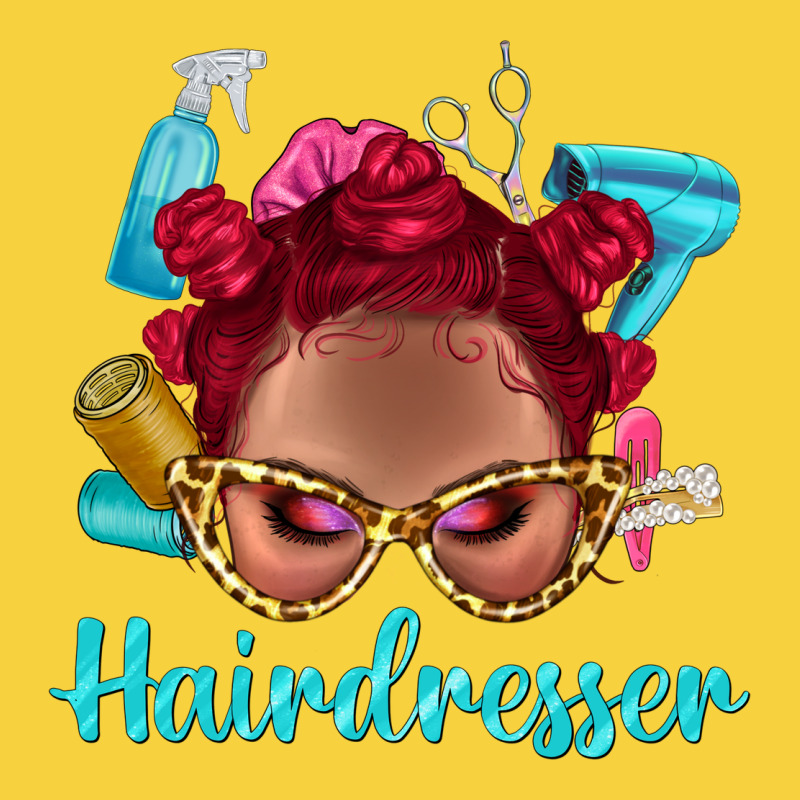 Afro Bantu Knots Red Hairdresser With Leopard Glasses Bbs Premium Sweatshirt by BundleAndBundleShop | Teevron