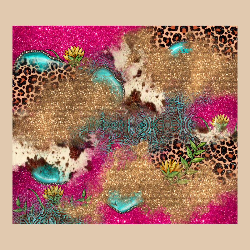 Pink Glitter Leopard Sunflower Gemstone Heavyweight Sweatshirt by JahusDesignShop | Teevron