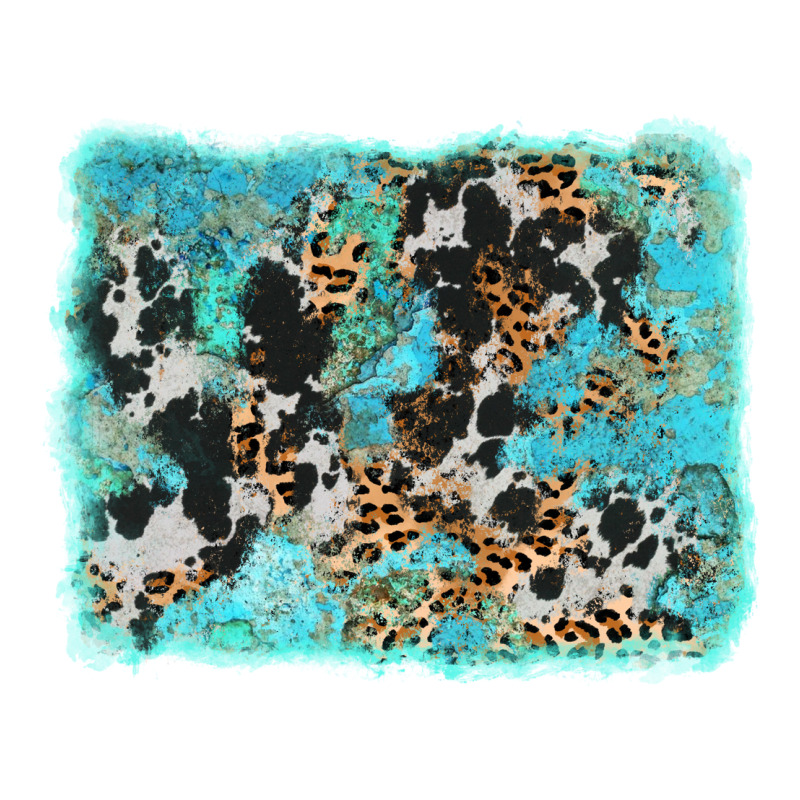 Turquoise Cowhide Leopard Background Long Sleeve Tee by AdoDesignShop | Teevron