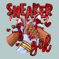 Red Sneaker Girl Afro Woman Heavy Core Tee | Teevron