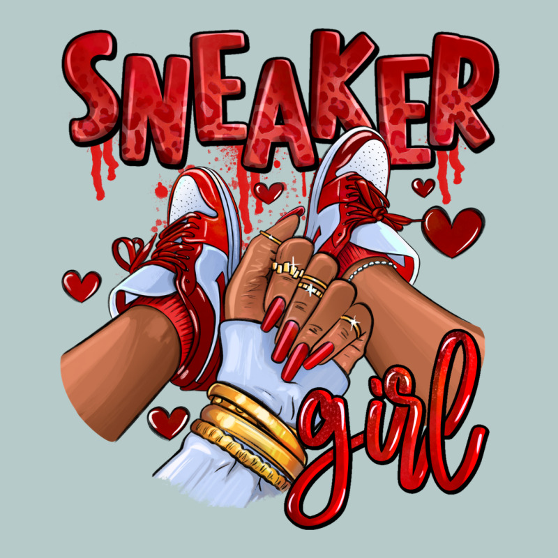 Red Sneaker Girl Afro Woman Heavy Core Tee by RanaPortraitStore | Teevron