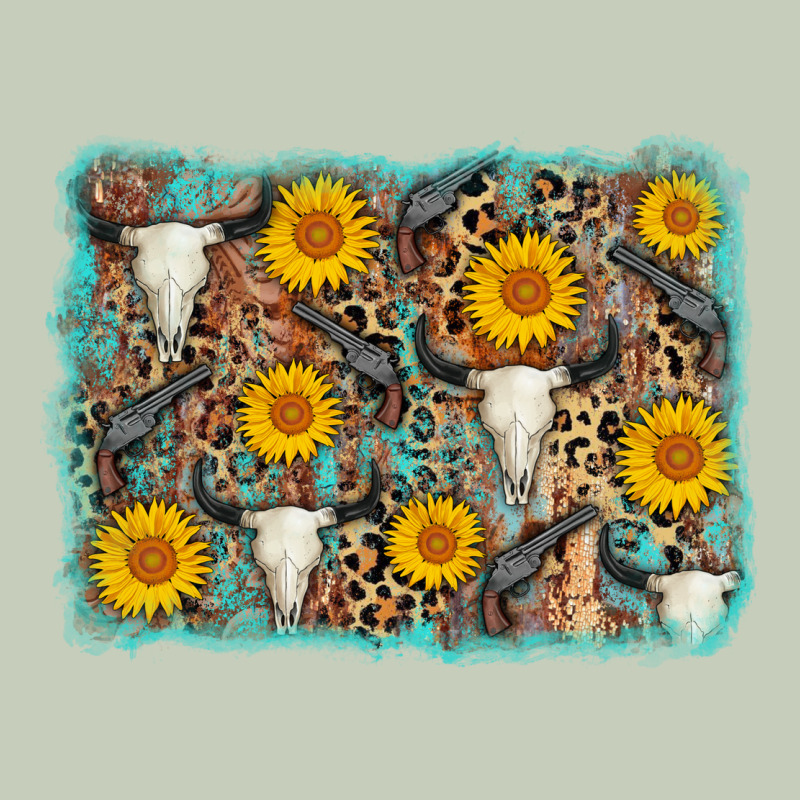 Cow Skull Sunflower Background Long Sleeve Tee by AdoDesignShop | Teevron