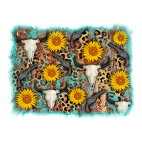 cow skull sunflower background | Teevron