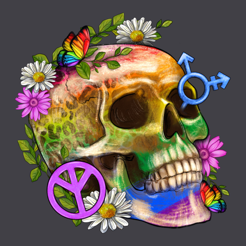 Pride Skull And Transgender Symbol With Peace Heavyweight Hoodie by BundleAndBundleShop | Teevron