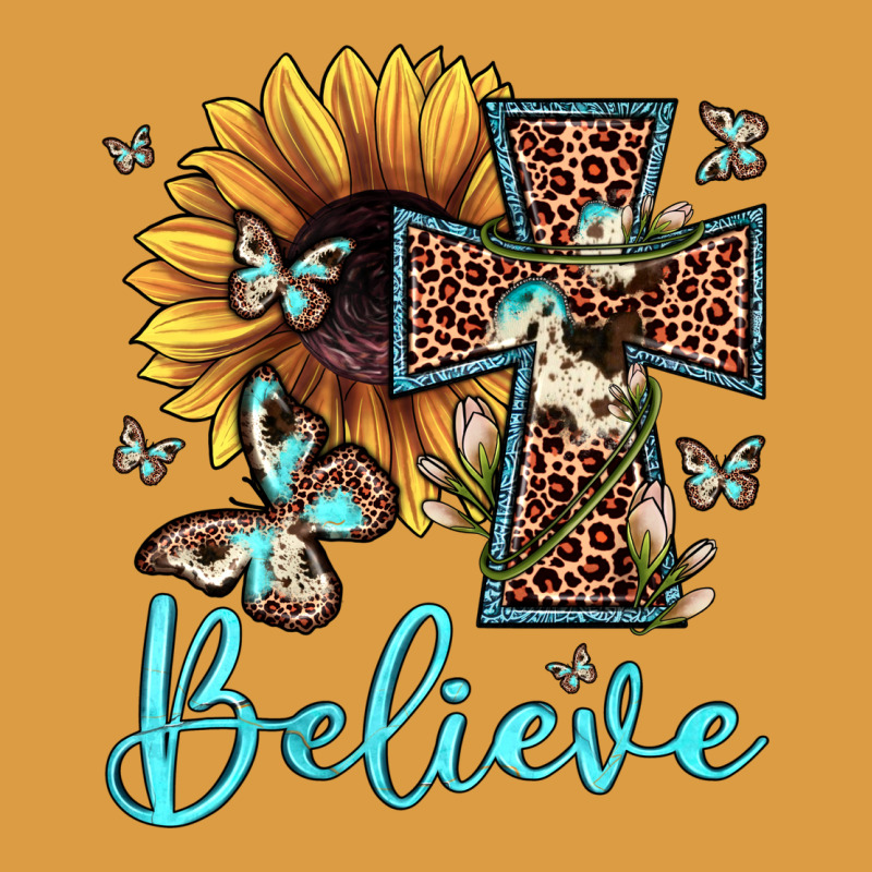 Believe Leopard Cross Sunflower Butterfly Urban Heavy Tee by JahusDesignShop | Teevron