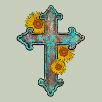 Turquoise Sunflower Cross Long Sleeve Tee | Teevron