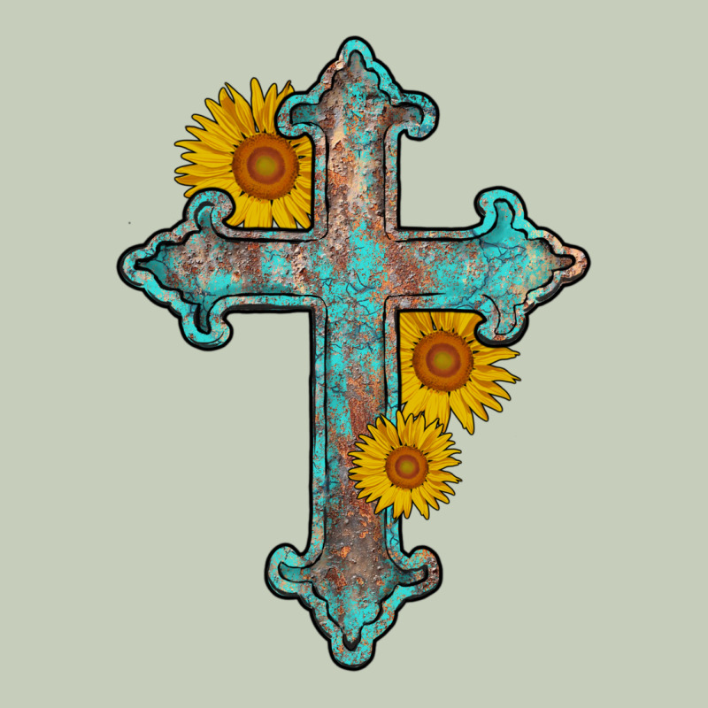 Turquoise Sunflower Cross Long Sleeve Tee by AdoDesignShop | Teevron