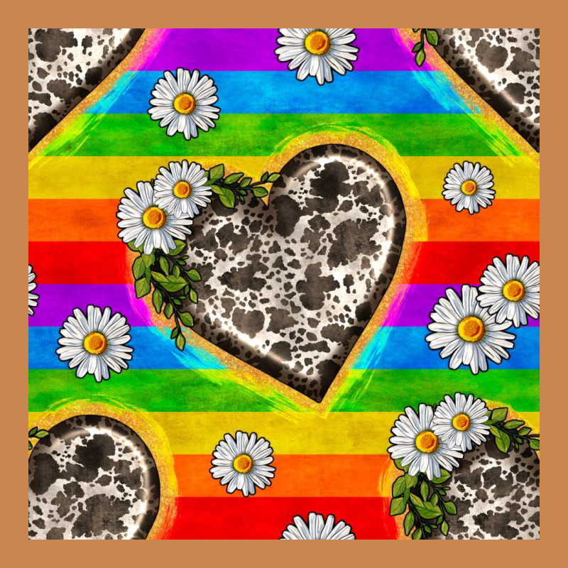 Pride Lgbtq+ Cowhide Hearts And Daisy Patterns Heavyweight Hoodie by BundleAndBundleShop | Teevron