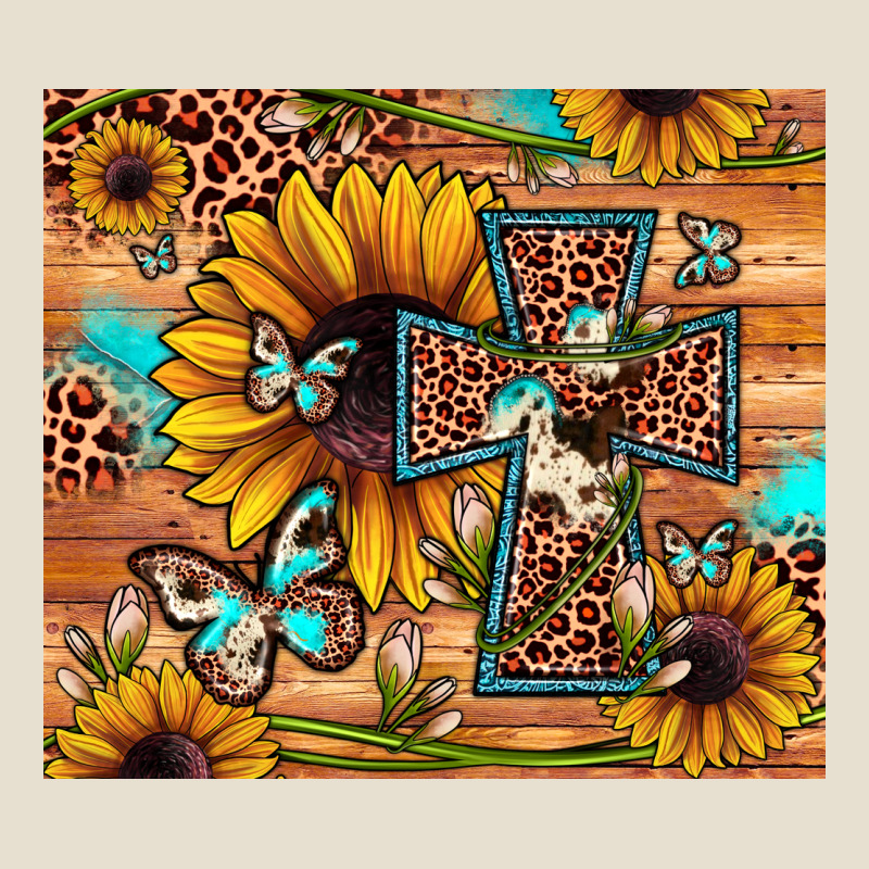 Cross Sunflower Butterfly Urban Heavy Tee by JahusDesignShop | Teevron